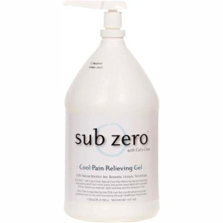FABRICATION ENTERPRISES Sub Zero„¢ Cat's Claw„¢ Cold Pain Relief Gel, 1 Gallon Bottle, Case of 4 11-0953-4